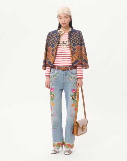 Valentino PANTALÓN DE MEZCLILLA CON BORDADO Tienda