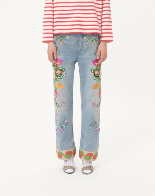 Valentino PANTALÓN DE MEZCLILLA CON BORDADO Tienda