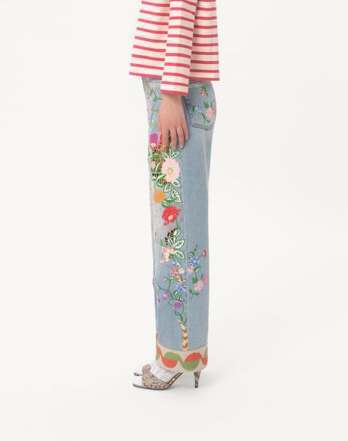 Valentino PANTALÓN DE MEZCLILLA CON BORDADO Tienda