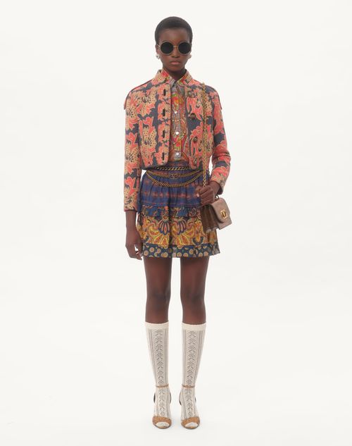 Valentino FALDA DE LINO PAISLEY MEDAGLIONI VOYAGE IMAGINAIRE Rebajas online