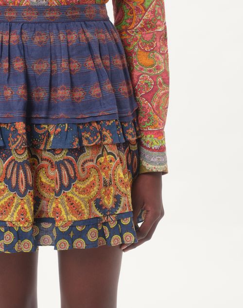 Valentino FALDA DE LINO PAISLEY MEDAGLIONI VOYAGE IMAGINAIRE Rebajas online