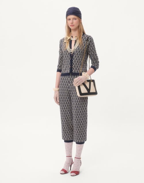 Valentino PANTALÓN DE LANA CON JACQUARD TOUTE LA V Oferta especial