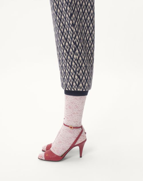 Valentino PANTALÓN DE LANA CON JACQUARD TOUTE LA V Oferta especial