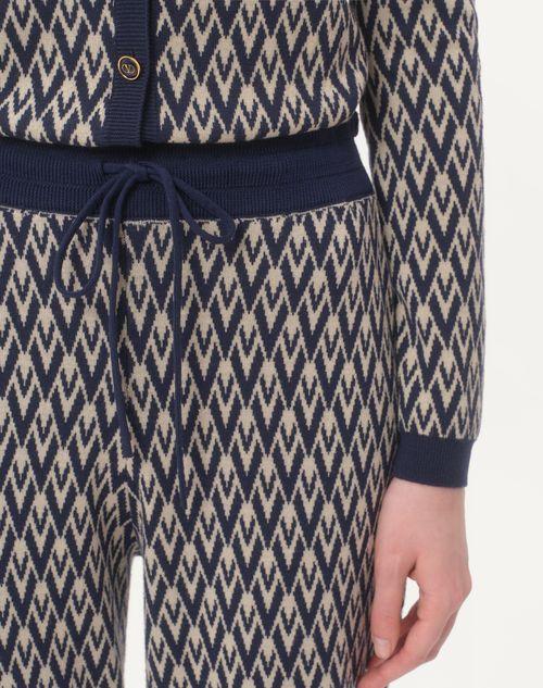 Valentino PANTALÓN DE LANA CON JACQUARD TOUTE LA V Oferta especial