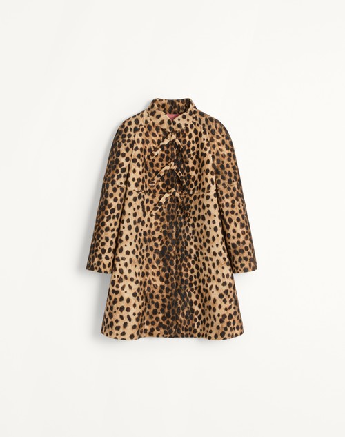 Valentino ABRIGO DE PAÑO DE LANA ESTAMPADO CON MANCHAS DE JAGUAR