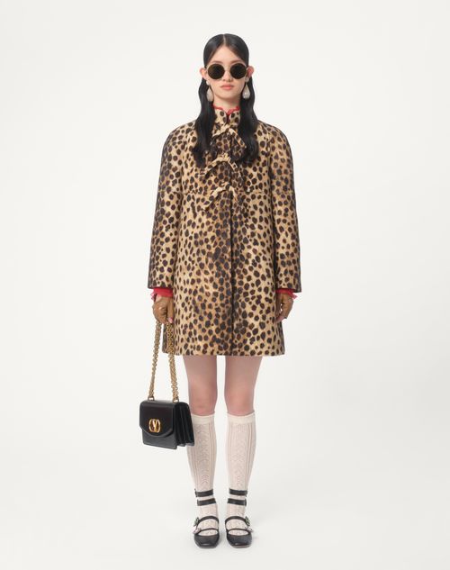 Valentino ABRIGO DE PAÑO DE LANA ESTAMPADO CON MANCHAS DE JAGUAR Última moda