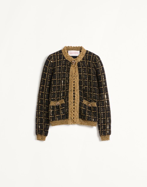 Valentino CHAQUETA TEJIDA DE MOHAIR Y LENTEJUELAS