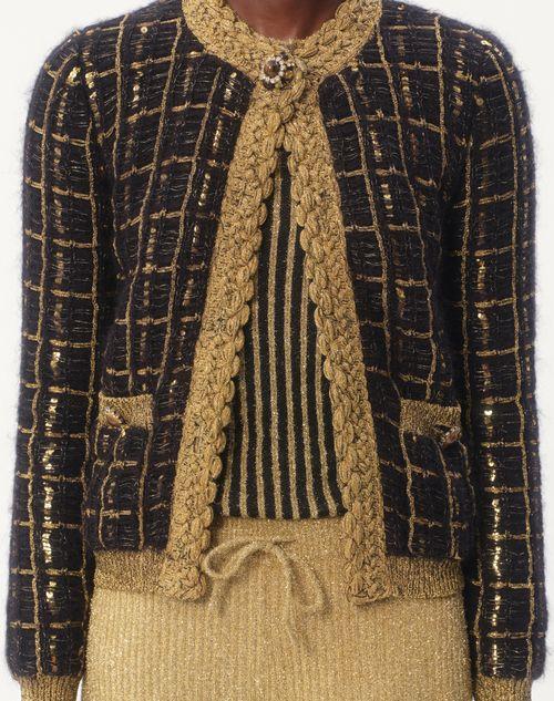 Valentino CHAQUETA TEJIDA DE MOHAIR Y LENTEJUELAS Ofertas de temporada