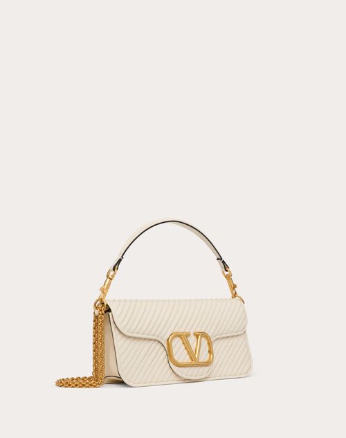 Valentino BOLSO DE HOMBRO VALENTINO GARAVANI LOCÒ DE CUERO NAPA PLISADO Venta caliente