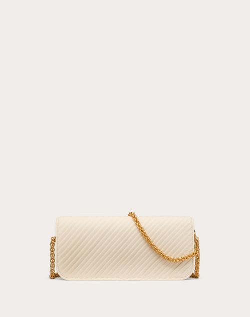 Valentino BOLSO DE HOMBRO VALENTINO GARAVANI LOCÒ DE CUERO NAPA PLISADO Venta caliente
