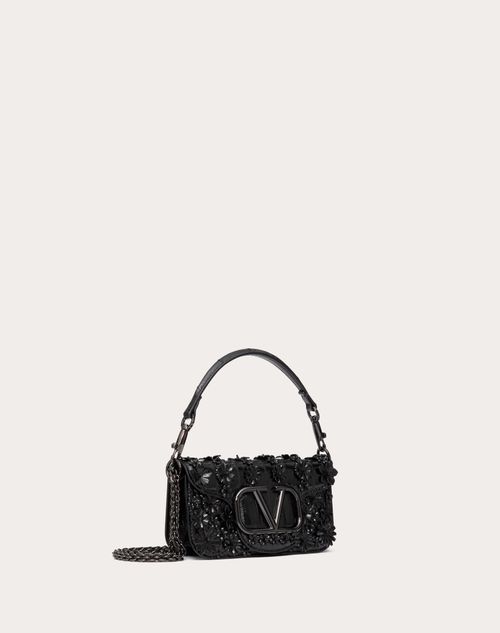 Valentino BOLSO DE HOMBRO PEQUEÑO VALENTINO GARAVANI LOCÒ BORDADO DE CUERO DE ANGUILA Tienda