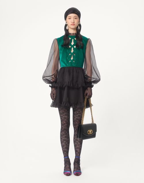 Valentino VESTIDO CORTO DE ORGANZA BORDADO En oferta