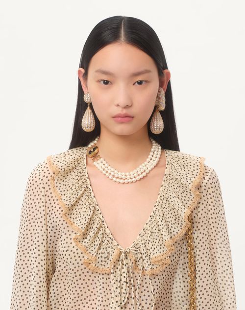 Valentino CAMISA DE LIGHT GEORGETTE CON ESTAMPADO PLUSDEPOIS Descuento por venta flash