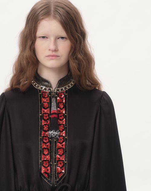 Valentino TOP BORDADO DE DOBLE DUCHESSE LAVADO Rebajas de fin de temporada