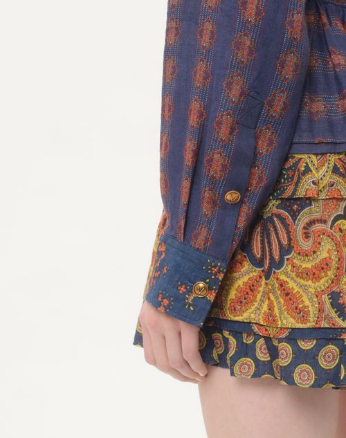 Valentino CAMISA DE LINO PAISLEY MEDAGLIONI VOYAGE IMAGINAIRE Devoluciones gratuitas