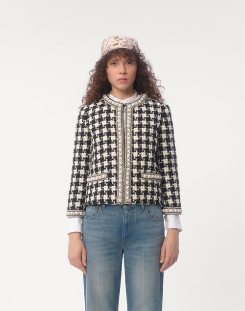 Valentino CHAQUETA DE DAMIER LIGHT TWEED BORDADA Solo hoy