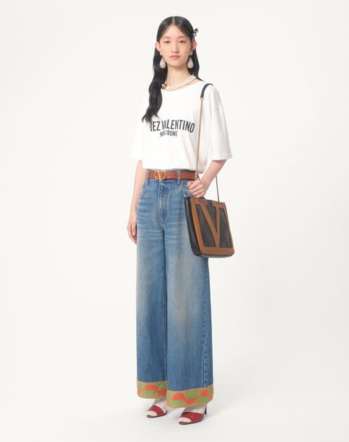 Valentino CAMISETA DE TEJIDO DE PUNTO DE ALGODÓN CON ESTAMPADO CHEZ VALENTINO En oferta