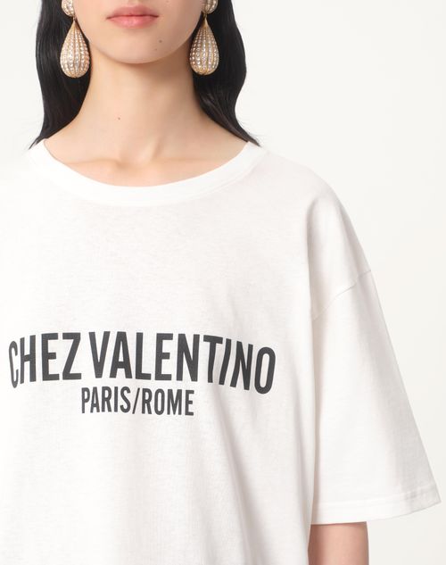 Valentino CAMISETA DE TEJIDO DE PUNTO DE ALGODÓN CON ESTAMPADO CHEZ VALENTINO En oferta