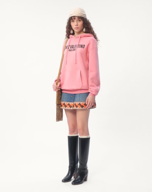 Valentino CAMISETA DE ALGODÓN CON CAPUCHA Y ESTAMPADO CHEZ VALENTINO Libre de impuestos