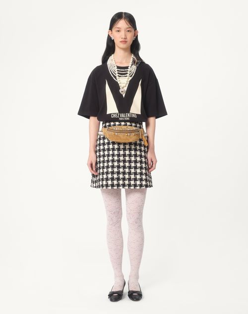 Valentino CAMISETA DE TEJIDO DE PUNTO DE ALGODÓN CON ESTAMPADO CHEZ VALENTINO Descuentos del mes
