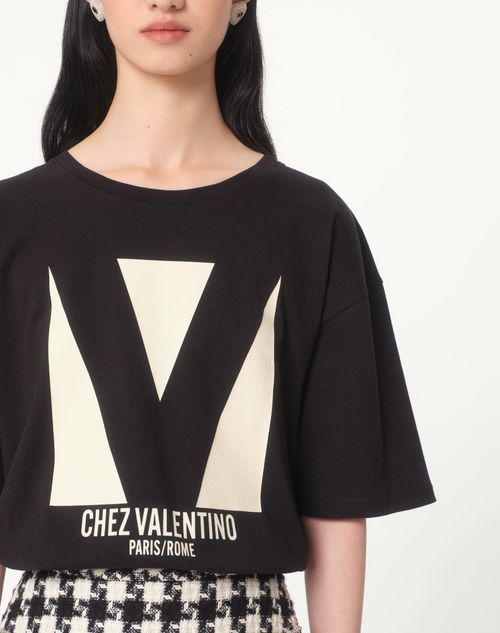 Valentino CAMISETA DE TEJIDO DE PUNTO DE ALGODÓN CON ESTAMPADO CHEZ VALENTINO Oferta exclusiva