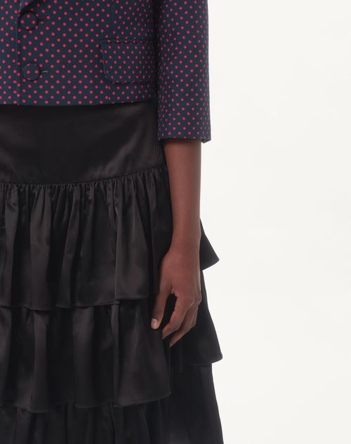 Valentino FALDA DE SATÉN CON VOLANTES Ofertas de temporada