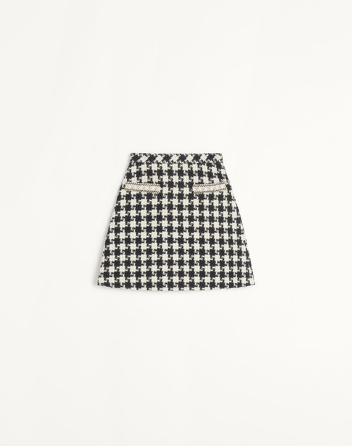 Valentino FALDA DE DAMIER LIGHT TWEED BORDADA
