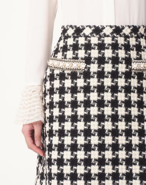 Valentino FALDA DE DAMIER LIGHT TWEED BORDADA Devoluciones gratuitas