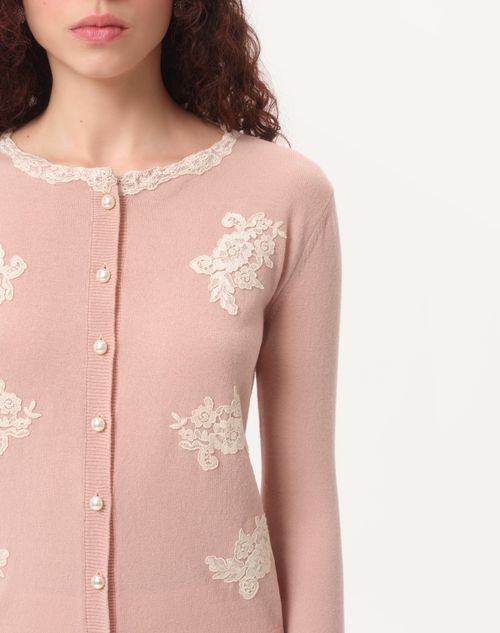 Valentino CÁRDIGAN BORDADO CON INSERCIONES DE ENCAJE Rebajas online