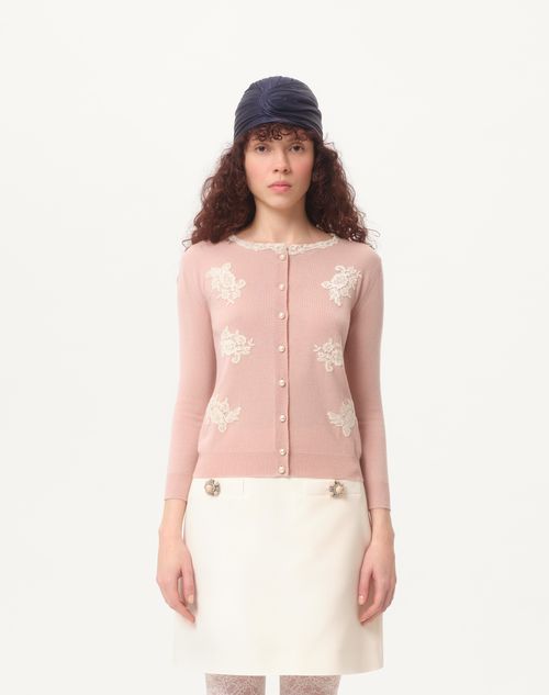 Valentino CÁRDIGAN BORDADO CON INSERCIONES DE ENCAJE Rebajas top