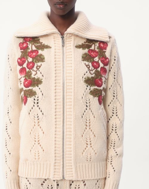 Valentino CHAQUETA DE LANA TEJIDA CON BORDADO Solo queda un día