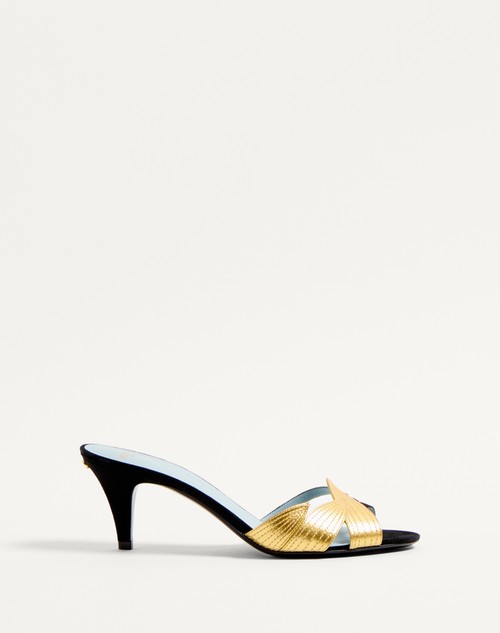 Valentino SANDALIA SIN TALÓN FOLIEFOLIAGE DE GAMUZA CON TACÓN DE 65 MM