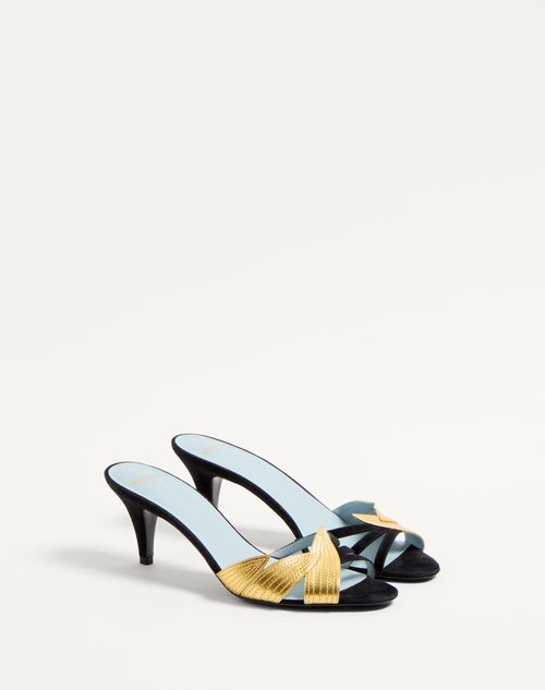 Valentino SANDALIA SIN TALÓN FOLIEFOLIAGE DE GAMUZA CON TACÓN DE 65 MM Ahorra y exporta