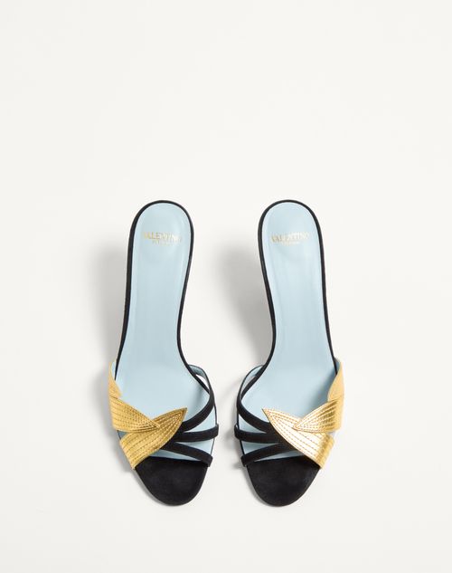 Valentino SANDALIA SIN TALÓN FOLIEFOLIAGE DE GAMUZA CON TACÓN DE 65 MM Ahorra y exporta