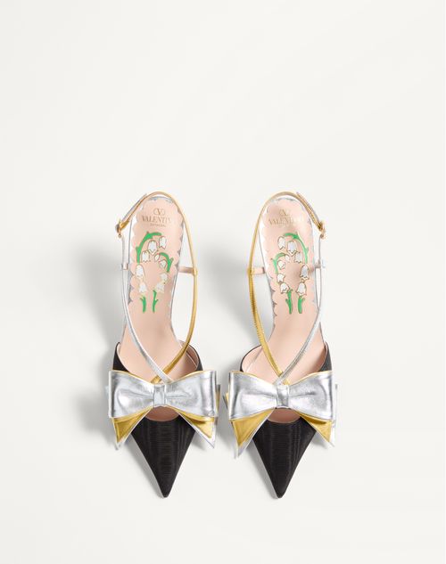 Valentino ZAPATO BOWOW DE MOIRÉ CON CORREA TRASERA Y TACÓN DE 45 MM Grandes ahorros