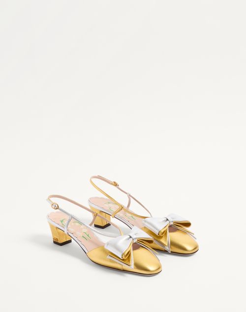 Valentino ZAPATO BOWOW DE CUERO NAPA LAMINADO CON CORREA TRASERA Y TACÓN DE 45 MM En línea