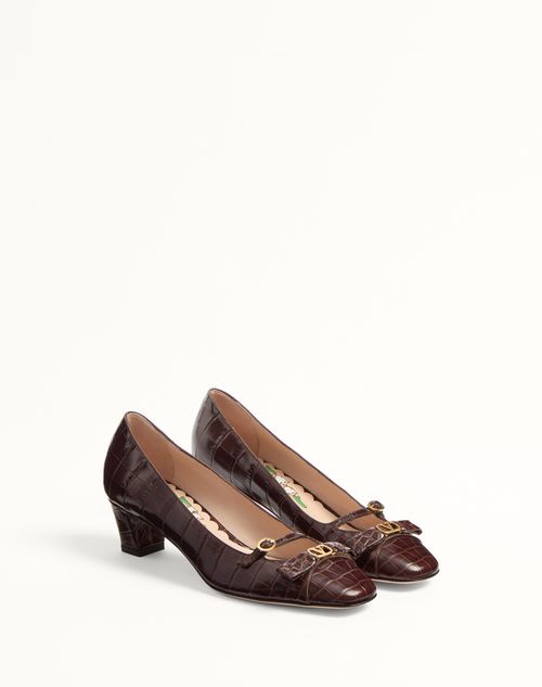 Valentino ZAPATO BOWOW DE CUERO DE BECERRO ESTAMPADO CON TACÓN DE 45 MM Rebajas baratas