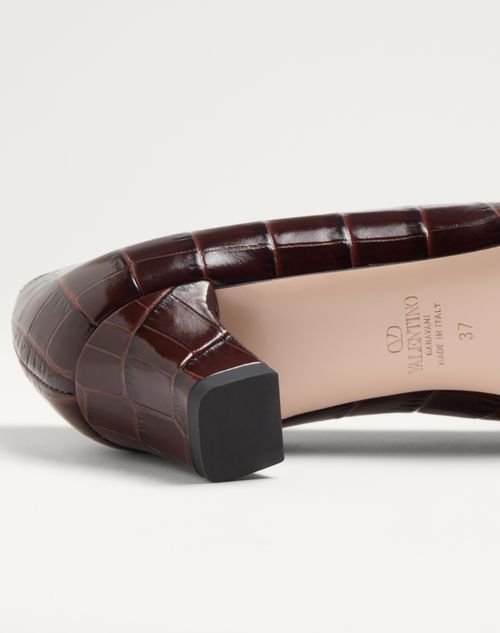 Valentino ZAPATO BOWOW DE CUERO DE BECERRO ESTAMPADO CON TACÓN DE 45 MM Rebajas baratas