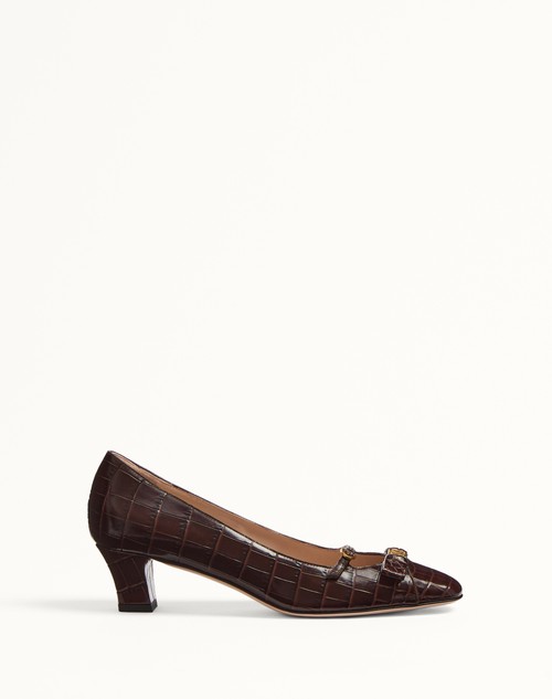 Valentino ZAPATO BOWOW DE CUERO DE BECERRO ESTAMPADO CON TACÓN DE 45 MM