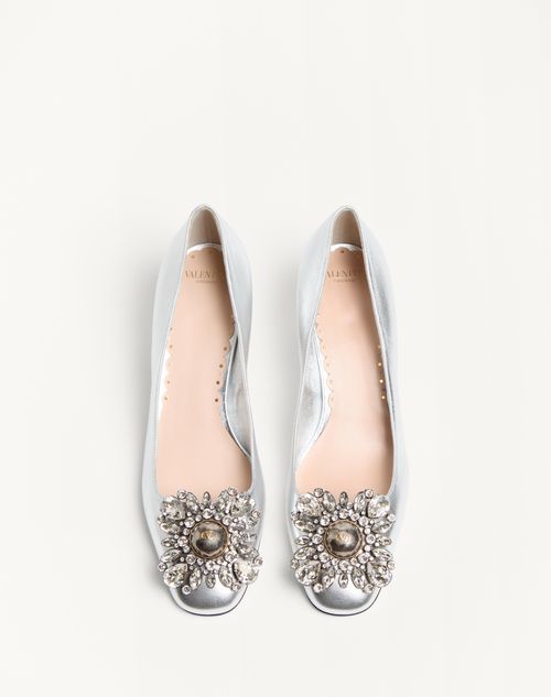 Valentino ZAPATO PRESHOES DE CUERO NAPA LAMINADO CON CRISTALES Y TACÓN DE 45 MM Tienda