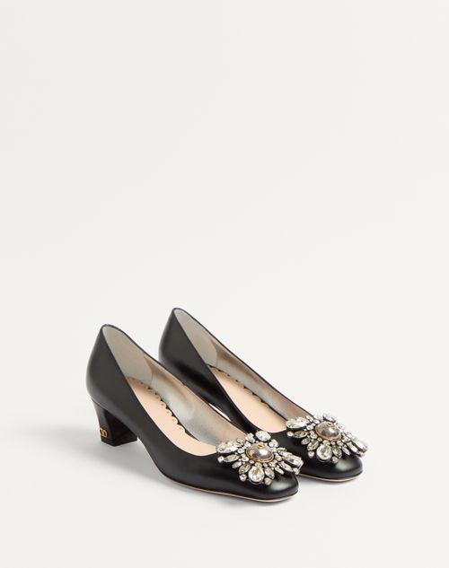 Valentino ZAPATO PRESHOES DE CABRITILLA CON CRISTALES Y TACÓN DE 45 MM Liquidación
