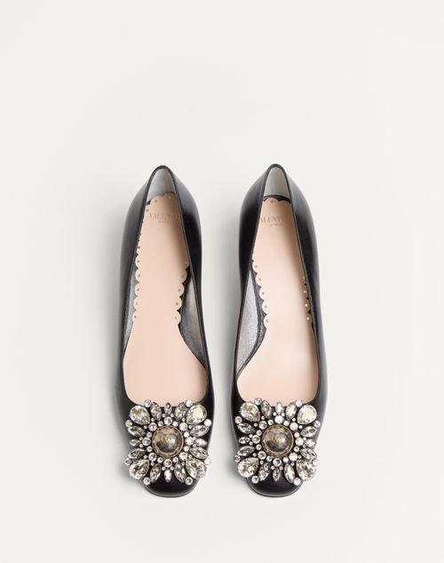 Valentino ZAPATO PRESHOES DE CABRITILLA CON CRISTALES Y TACÓN DE 45 MM Liquidación