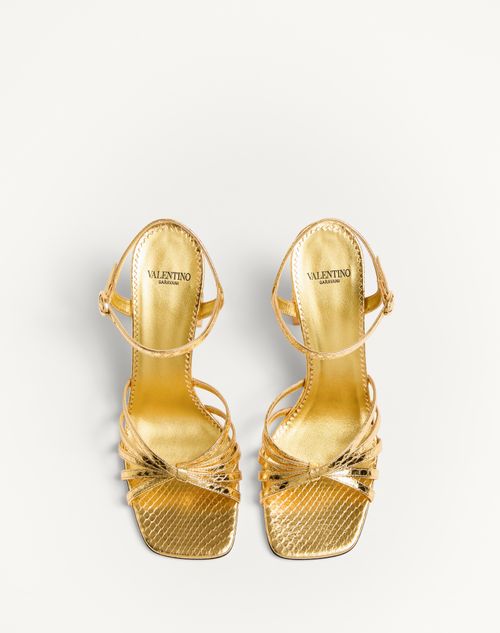 Valentino SANDALIA PRESHOES DE CUERO DE SERPIENTE LAMINADO CON CRISTALES Y TACÓN DE 90 MM Mejor oferta