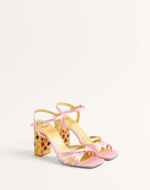 Valentino SANDALIA PRESHOES DE SATÉN CON CRISTALES Y TACÓN DE 90 MM Rebajas online