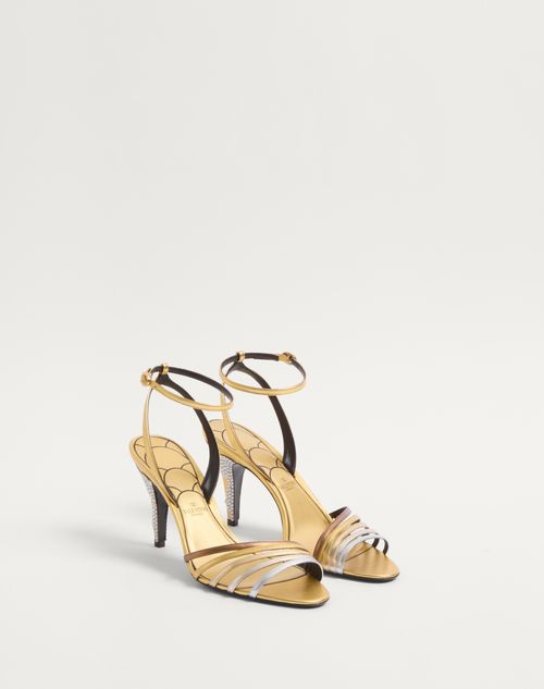 Valentino SANDALIA LADYCRUSH DE CUERO NAPA LAMINADO CON CRISTALES Y TACÓN DE 85 MM Rebajas top
