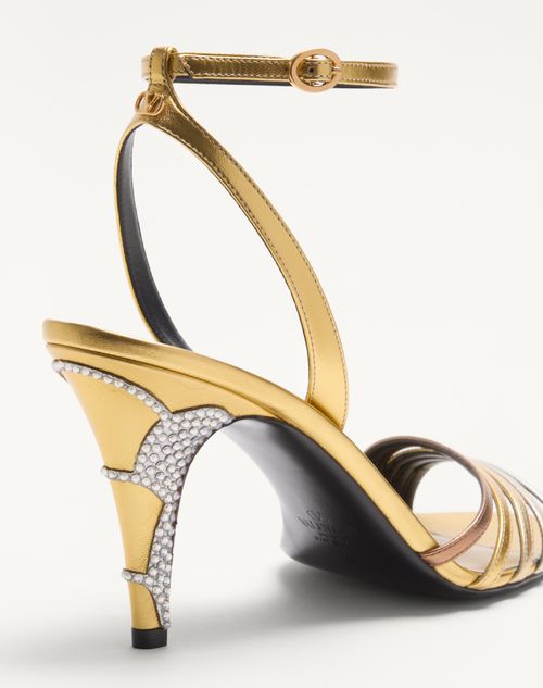 Valentino SANDALIA LADYCRUSH DE CUERO NAPA LAMINADO CON CRISTALES Y TACÓN DE 85 MM Rebajas top