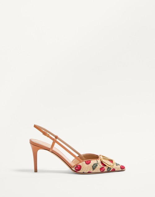 Valentino ZAPATOS DE TACÓN CON CORREA TRASERA VLOGO SIGNATURE PATRÓN CHERRYFIC Y TACÓN DE 80 MM