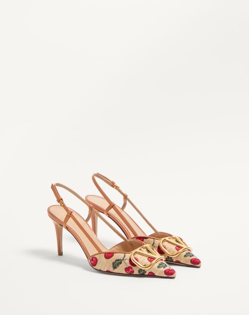 Valentino ZAPATOS DE TACÓN CON CORREA TRASERA VLOGO SIGNATURE PATRÓN CHERRYFIC Y TACÓN DE 80 MM Solo hoy