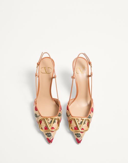 Valentino ZAPATOS DE TACÓN CON CORREA TRASERA VLOGO SIGNATURE PATRÓN CHERRYFIC Y TACÓN DE 80 MM Solo hoy