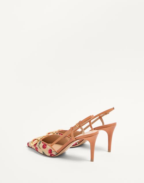 Valentino ZAPATOS DE TACÓN CON CORREA TRASERA VLOGO SIGNATURE PATRÓN CHERRYFIC Y TACÓN DE 80 MM Solo hoy